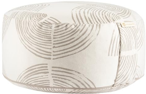 Lotuscrafts® Meditationskissen mit 15 cm Sitzhöhe, Yoga Kissen mit Dinkelfüllung, Yogakissen Rund, Bodenkissen Rund, Yogakissen Meditationskissen, Yogakissen Bezug waschbar, GOTS Zertifiziert