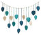 F Fityle Boho Makramee Wandbehang Blätter, Schicker Gewebte Wandteppich, Boho Wanddeko Quaste, Baumwolle Makramee Wandkunst für Wohnzimmer, Schlafzimmer, Büro, Hochzeit, Party Dekoration, Blau