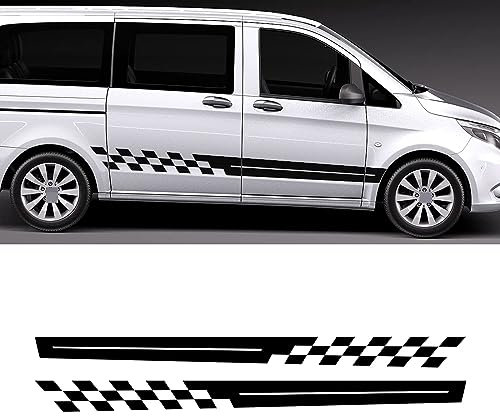 Auto Seitenschweller Aufkleber für Benz Vito V Class,Auto Seitenstreifen Rock Dekor Aufkleber Karosserie Tür Aufkleber Außen Zubehör,A-Black