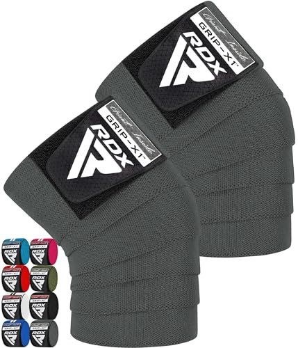 RDX Ginocchio Fascia Powerlifting Ginocchia Supporto, Approvato da IPL USPA, 200CM Lungo Pesistica Fasce Elastica Bendaggio, Knee Wraps Palestra Allenamento Squat Bodybuilding Ginnastica, Uomo Donna