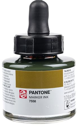 Talens | Pantone Marker-Tinte 30 ml 7558 | Flüssige Tinte + Marker-Nachfüllung | Wasserbasierte, pigmentierte Tinte in 108 Pantone-Farben