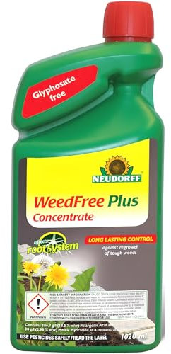 AMK® Neudorff Weedfree Concentrate Weedkiller Plus Fast Acting Biodegradable 1 Litre Superfast and Long Lasting Weed Killer