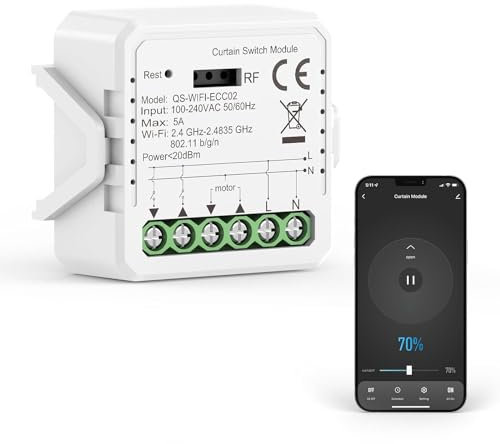 [Funzione Percentuale]Interruttore Tapparelle WiFi, Modulo Comando Smart per Tapparelle Elettriche, Controllo App Smart Life, Comando Vocale (1)