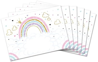 Umschläge mit Kindermotiv Regenbogen für Mädchen Briefumschläge für Einladungskarten Gutscheine Geldgeschenke DIN C6 (15 Umschläge/selbstklebend mit Abziehstreifen)
