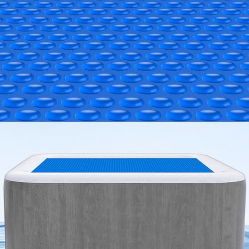 Kestnsee Couverture solaire à bulles flottantes pour jacuzzi, spa, piscine, 136 x 136 cm
