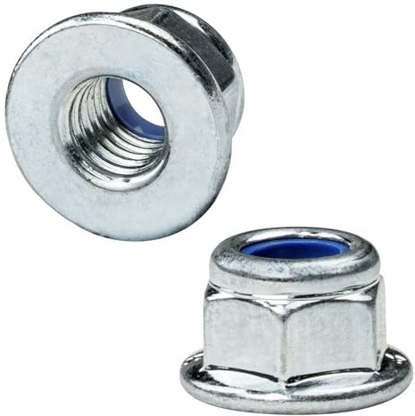 50 Stück Flanschmuttern selbstsichernd – rostfrei durch verzinkten Stahl (M5)