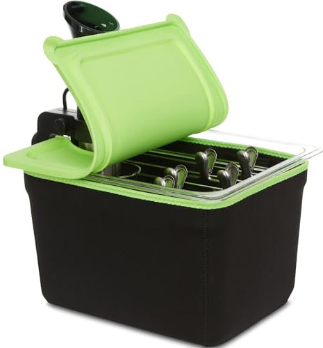 Contenedor Sous Vide de 12 cuartos compatible con todos los modelos Anova, Breville Joule, olla instantánea Sous Vide, incluye tapa de silicona universal, estante extraíble con 5 clips de acero