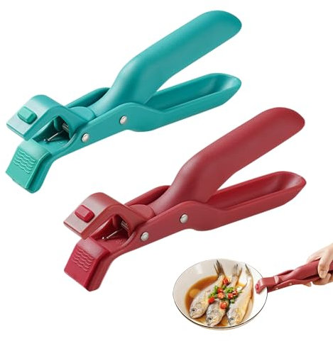 Pinza da cucina, 2 pezzi, clip per scottatura, supporto multiuso per cucina, pinza per friggitrice ad aria calda, manico anti-calore per la cucina, morsetto per scottatura, pinza per pentole e padelle