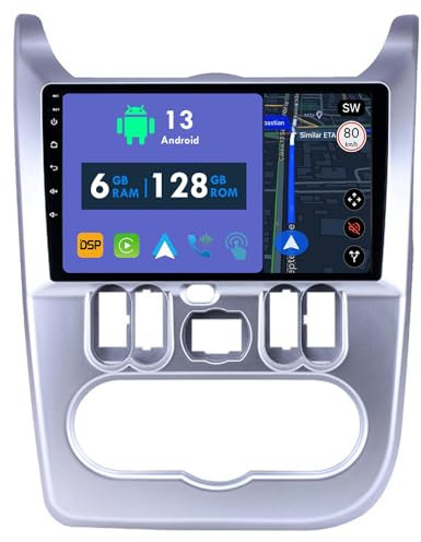 RoverOne Car Radio GPS for Renault Logan 1 Sandero 2009-2015 for Dacia Duster 2010-2017 Carplay Android Auto Stereo Head Unit Bluetooth Sat Navigation