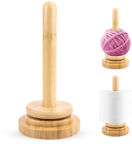 Portable Wooden Yarn Holder, Wool Unwinder, Wool Reel Rotating Wool Ball Holder, Wool Ball Holder Wood, Handmade Yarn Ball Holder for Knitting, Rotating Vertical Yarn Storage