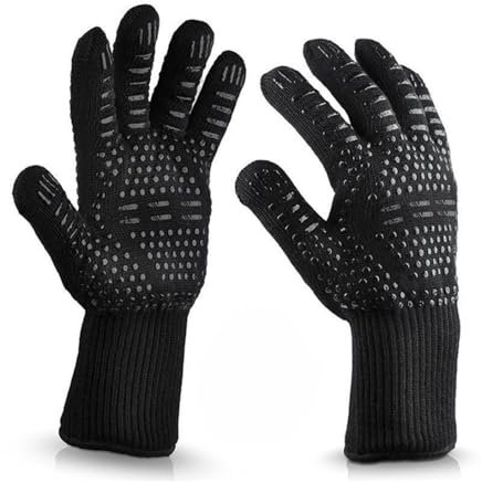 TTSTOIEE Gants De Barbecue, Universel Gants Four Anti Chaleur,Gants Antidérapants et Résistants à la Chaleur pour Four et Barbecue, 1 Paire