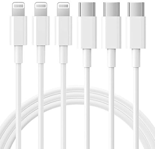 Générique MCIS TECHNOLOGIE Lot de 3 Câble USB C vers Lightning 1M Cable iPhone Charge Rapide Chargeur pour iPhone 14 13 12 Pro Max Mini iPhone 11 Pro X XR XS SE 2020 8 Plus