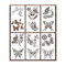CZAKOMIX 6er Set Schablonen, Durchbrochenes Design, Schmetterling, Blumenelemente, Schablonen Malen, Weiß, 29,8 * 15,9cm, Malschablonen für Malerei, Scrapbooking, DIY Tagebuch, Wanddekoration