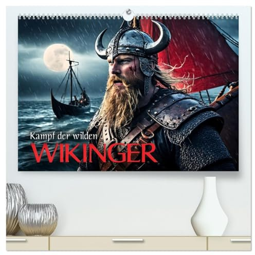 Kampf der wilden Wikinger (hochwertiger Premium Wandkalender 2026 DIN A2 quer), Kunstdruck in Hochglanz: Eindrucksvolle Bilder einer faszinierenden ... Welt der Wikinger (CALVENDO Menschen)