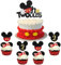 SYKYCTCY 25 Pack Mouse Oh Twodles 2nd Birthday Cupcake Toppers Glitter Mini Mouse Cupcake Picks Baby Shower Kids Boys Second Birthday Party Cupcake Decorations Supplies