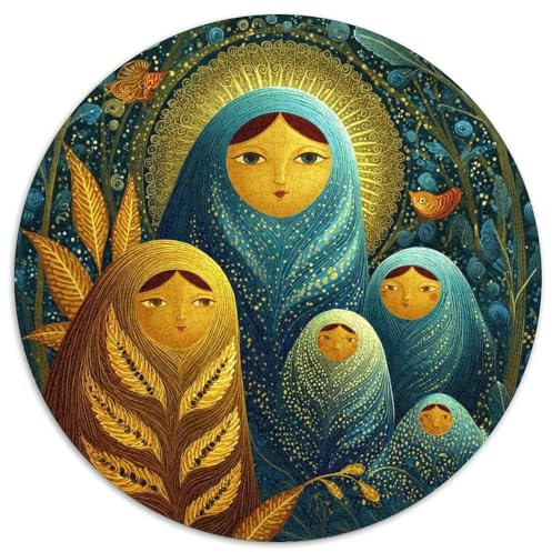 Russian Nesting Dolls Jigsaw Puzzles. 1000pcs (67.5x67.5cm) Whimsical Challenge Toy for Educational Games Gifts
