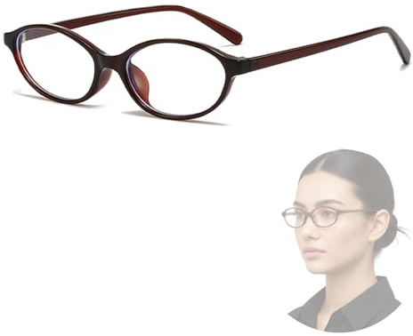 JILLIOPER Blue Light Glasses, Oval Small Cat Eye Frame Blue Light Blocking Glasses for Women Men, Clear Lens Anti-Glare Computer Gaming Reading Eyeglasses Y2K Style