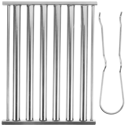 Veemoon Ensemble de Barbecue en Acier Inoxydable Rouleau à Saucisses et Pince, Grille Pliable Portable pour Griller Saucisses, Maïs et Jambon, pour Barbecue de Jardin et Pique-niques