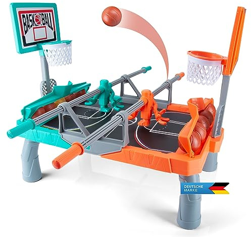 GOODS+GADGETS All Kids United® Shoot Basketball Tischspiel Kicker-Wurfspiel; Greifen & Körbe Werfen Tischkicker-Spiel Brettspiel Reisespiel für Kinder (Kicker)
