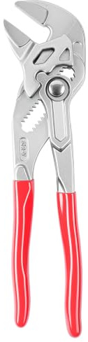 NUTKIT Zangenschlüssel,180mm Verstellbar Wasserpumpenzange,Greift bis 40mm | Cr-V-Stahl Schraubenschlüssel mit Doppelten Griffen, Parallele Backen Rot Rillengelenkzange für Reparatur Schraub, Rohre