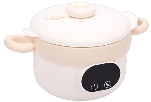 Ejoyous Ciotola per Alimenti Intelligente, Acciaio Inossidabile 304, Riscaldamento Rapido, capacità 470 Ml, Perfetta per Neonati e Bambini Piccoli (Color crema)