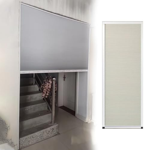 Puerta Corredera Plegable Puertas Plegables Tipo Acordeón para Accesos; Mosquitera Corredera Enrollable sin Taladros para Cocina o Dormitorio; Invisible Tipo Panal Exteriores.(35x37in/90x95cm)