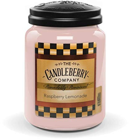 Candleberry Duftkerze im Glas mit Deckel - Raspberry Lemonade (570g) - Intensiv duftende ganzjährige Kerze bis zu 160h Brenndauer für jeden Anlass, langlebig und handgegossen in den USA