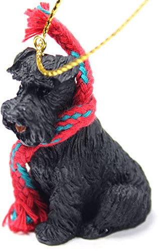 1 X Schnauzer Miniature Dog Ornament - Uncropped - Black by Conversation Concepts