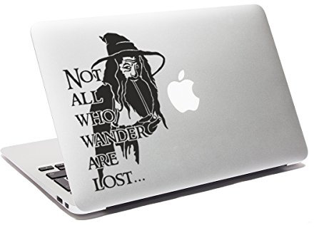 Vinyl-Abziehbild, mit Schriftzug Not All Who Wander Are Lost, aus dem Film Herr der Ringe, für Macbooks und Laptops