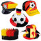 Murago - Deutschland Hut-Set 4 Teilig - EM Fanartikel Fanpaket Accessoires Fahne Cappy Mützen Hasenohren Hüte Flagge Fanhut Party Deko