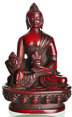 BUDDHAFIGUREN/Billy Held Medizinbuddha Buddha-Statue Resin braun 11 cm hoch