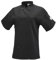 Mercer Culinary M60024BKL Damen Kochjacke Millennia Kurzarm mit Stoffknoten Knöpfen, Large, Schwarz