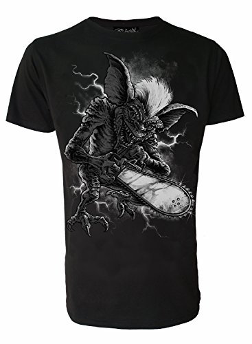 Gremlin Genuine Darkside Mens Horror Chainsaw Stripe Film T Shirt Medium Black