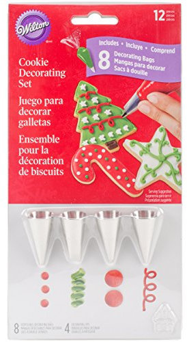 Wilton Douilles à Pâtisserie Set Décoration Biscuits Noël #005, #101, #012, #003, Douilles Professionnelle Métallique Buse de Glaçage Réutilisable pour Décoration de Gateaux, Muffins et de Cupcakes