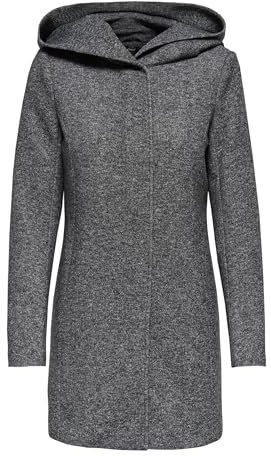 ONLY Women's 15142911 Coat, Grey (Dark Melange), 34 (Manufacturer Size: X-Small)