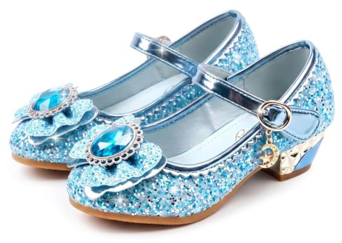 FStory&Winyee Scarpe da Principessa per Bambini Decorazioni a Fiocco Squisite Mary Jane Ballerine con Tacchi Alti Festa Carnevale Natale Cosplay Halloween Cerimonie Speciali