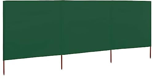 vidaXL Paravent 3 Panneaux Tissu Vert Pare-Vue Écran Séparateur Cloison