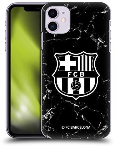 Head Case Designs Officially Licensed FC Barcelona Black Marble Crest Patterns Hard Back Case Compatible With Apple iPhone 11