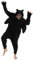 dressfan Unisex Pigiami Drago Nero Pigiami Costumi Tuta Cosplay Costumi Natale Halloween Pigiami per Adulti Adolescenti Bambini (Nero, S(56-63))