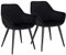 WOLTU Esszimmerstühle 2er Set Küchenstühle Wohnzimmerstühle Polsterstühle Sessel, Armlehnstühle mit Rückenlehne, für Esszimmer, Küche, Wohnzimmer, Samt, Metallbeine, Schwarz, BH153sz-2