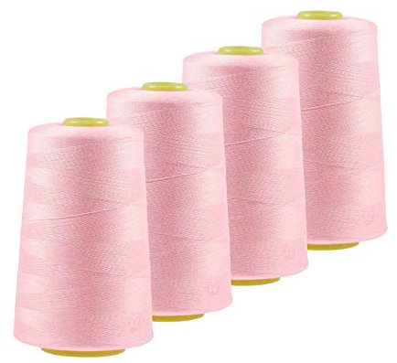 4 x 4572m Qualitäts Overlock-Garn Overlock-Nähgarn Oeko-Tex Farben 541 bis 580, Farbe:A549 hellrosa