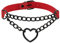 JJDreams Vintage Love Heart Anhänger Punk Choker Goth PU Leder Halsband für Frauen