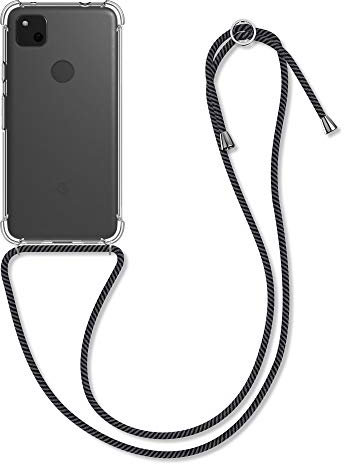 kwmobile Necklace Case kompatibel mit Google Pixel 4a Hülle - Silikon Cover mit Handykette - Band Handyhülle Mehrfarbig