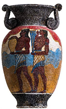 Antike Griechische Minoische Amphore Tassenträger Handgemachte Keramik Keramik Vase Groß