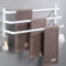 Porte-Serviettes Blanc Mural Barres Porte-Serviettes Multicouche avec Crochets Espace Aluminium Porte Serviette pour Salle de Bain, Cuisine d'hôtel, Style Contemporain 3 Layer 30cm