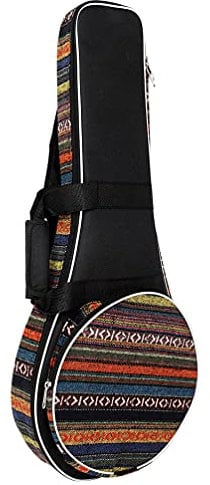 Generic Mandoline Gig Bag Vintage Chiffon d'Oxford Mandoline Housse souple Sac avec poignée pour le transport Bandoulière Réglable Accessoires de Stockage Poche