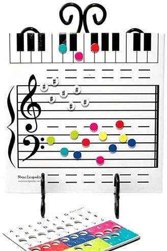 Bozaap Magnetische trocken abwischbare Tafel, trocken abwischbare weiße Tafel, Notenlesetafel Musikunterricht Klavierlehrer Musik Klassenzimmer Musiklehrer Unterricht Musik