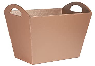 OSCO Blush Zeitschriftenkorb aus Kunstleder | Zeitungsständer | Aufbewahrungskorb | Prospekthalter | Aktenorganizer | Tragegriffe | H30 x B40,5 x T26,5 cm |
