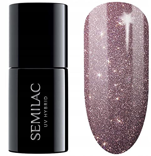 SEMILAC Gel Nail Polish 332 Cat Eye Pink My Dust - Full Coverage Gel Polish - Soak Off Easy To Use LED/UV Nail Lamp - Long Lasting Manicure and Pedicure up to 3 weeks
