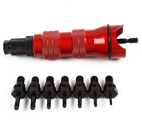 LENJKYYO Riveter Nut Gun Adapter Rivet Drill Low Gear Tool Kit Torque Power Drivers Riveting Tools M3 M4 M5 M6 Electric Impact Attachment M3-M6 Mandrel Professional Adaptor Insert Cordless